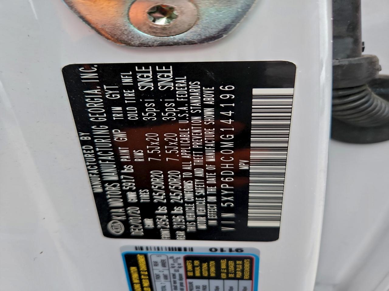 2021 Kia Telluride S VIN: 5XYP6DHC0MG144196 Lot: 95394355