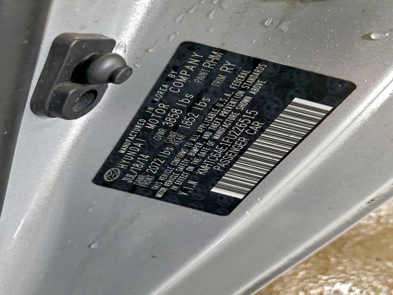 2015 Hyundai Veloster Turbo VIN: KMHTC6AE1FU226515 Lot: 96317125