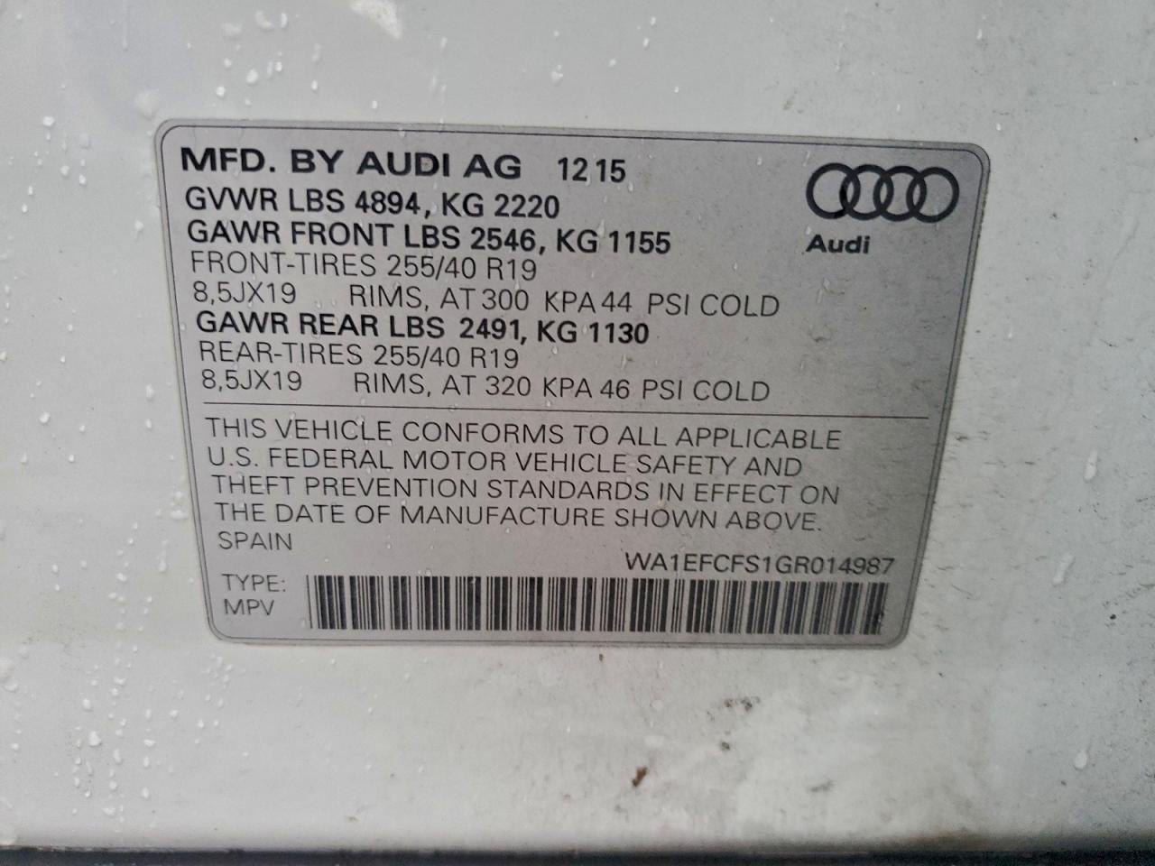 Фото: WA1EFCFS1GR014987