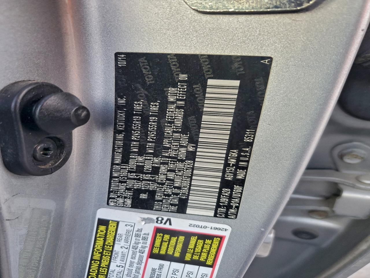 2015 Toyota Venza Le VIN: 4T3BA3BBXFU067828 Lot: 95754335