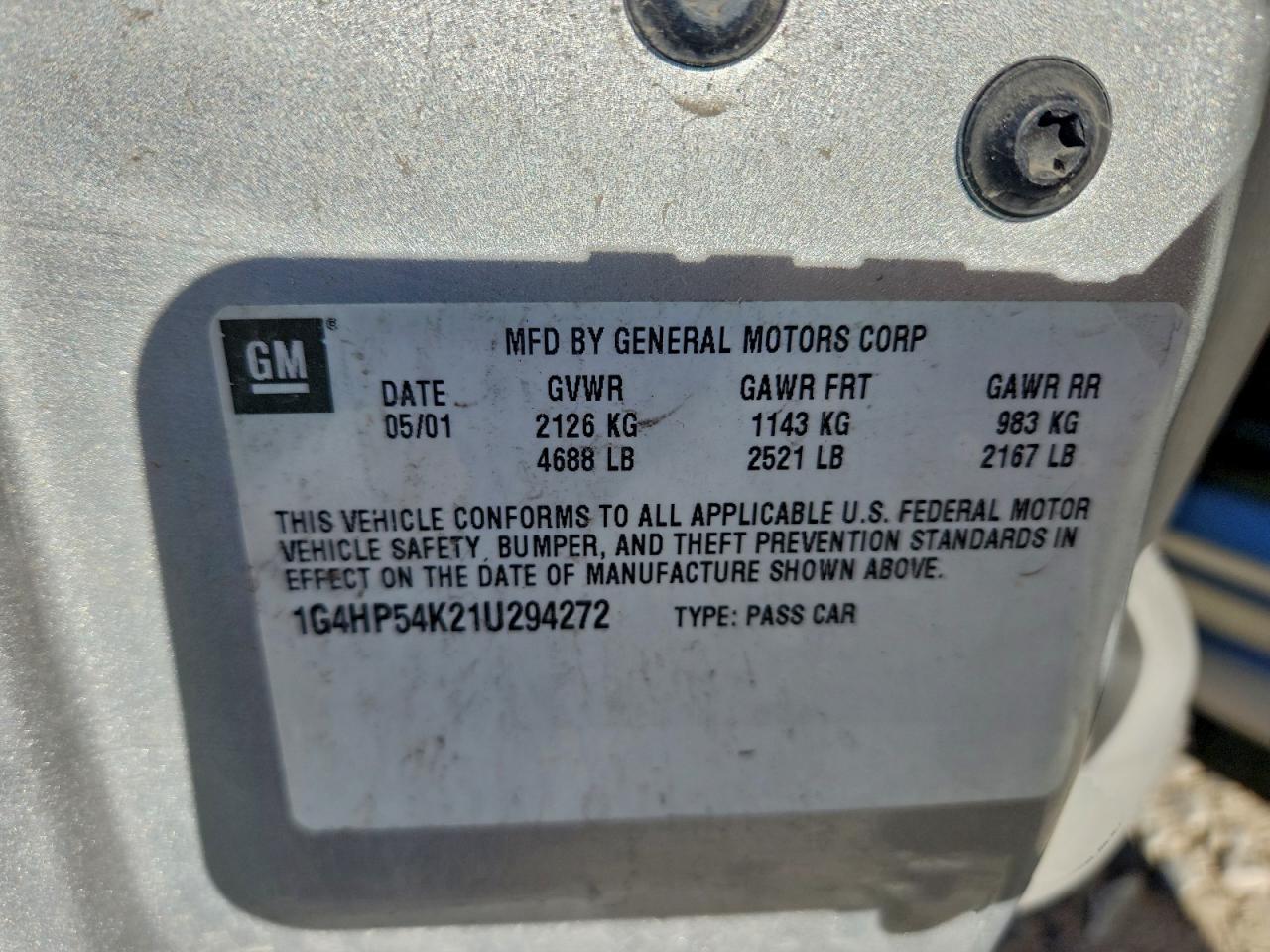 2001 Buick Lesabre Custom VIN: 1G4HP54K21U294272 Lot: 96795245