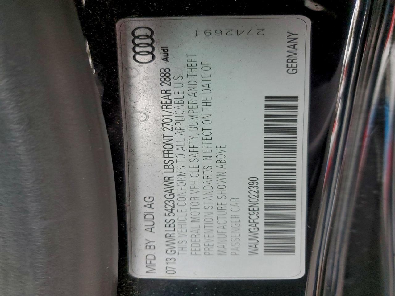 Фото: WAUWGAFC9EN022390