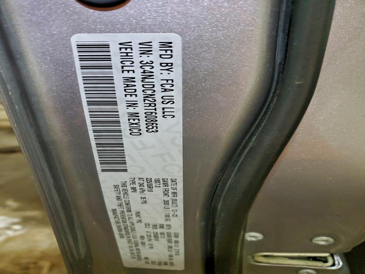 2024 Jeep Compass Limited VIN: 3C4NJDCN2RT608653 Lot: 95541315