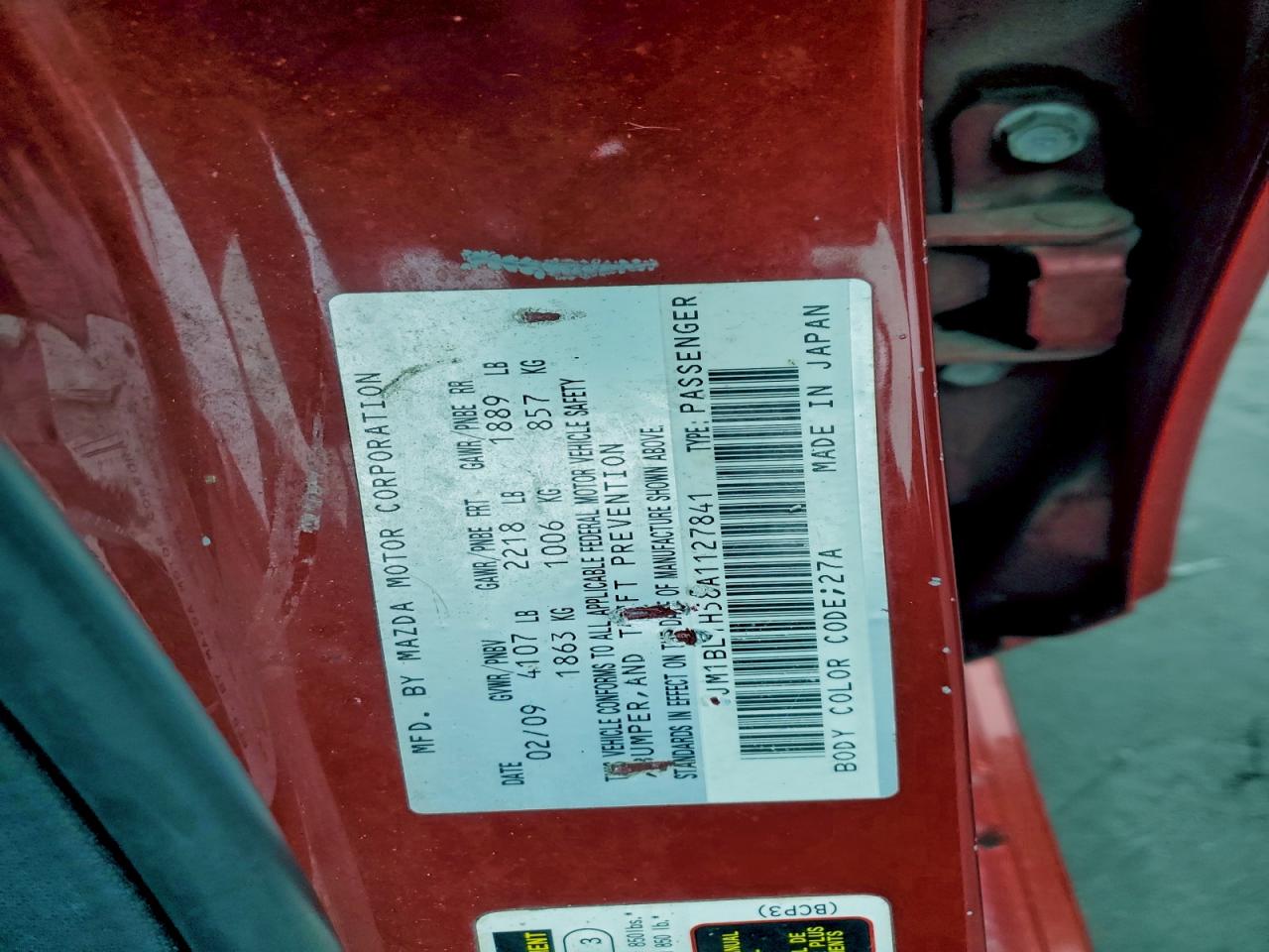 2010 Mazda 3 S VIN: JM1BL1H58A1127841 Lot: 95101455