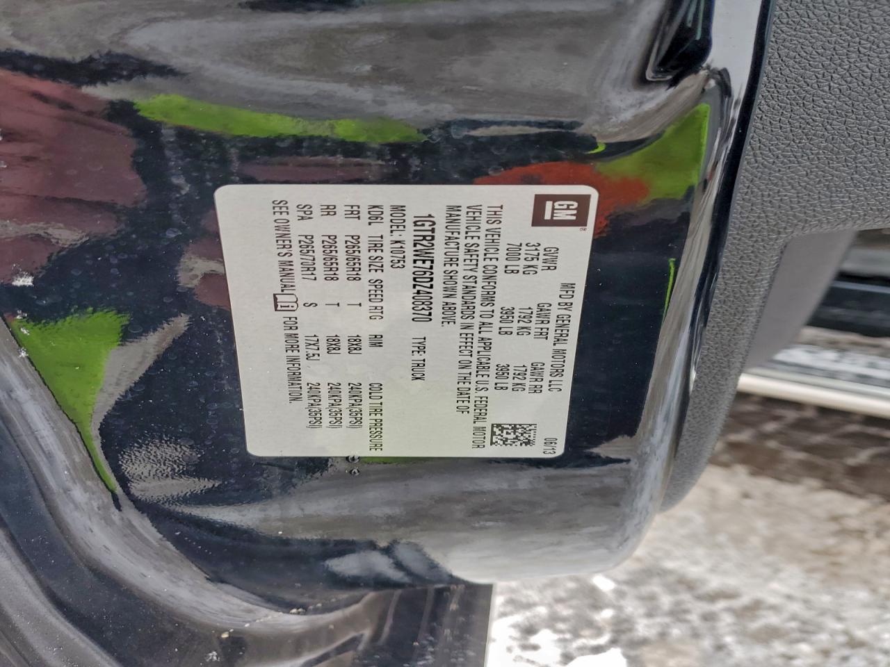 2013 GMC Sierra K1500 Slt VIN: 1GTR2WE76DZ408370 Lot: 94314495