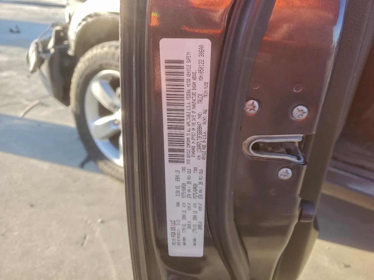 2015 Ram 1500 Slt VIN: 1C6RR7LT5FS689047 Lot: 95657855