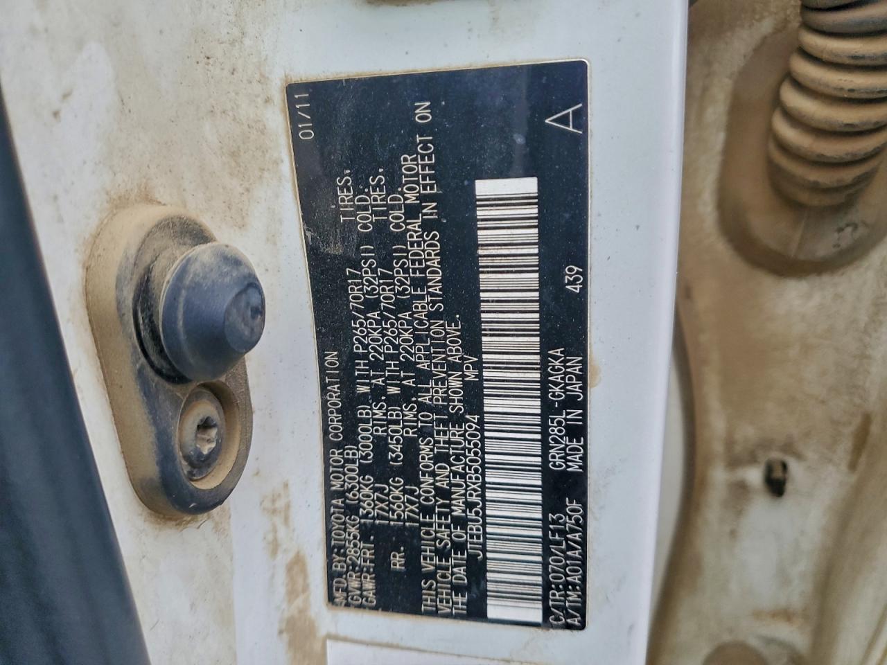 2011 Toyota 4Runner Sr5 VIN: JTEBU5JRXB5055094 Lot: 95781645