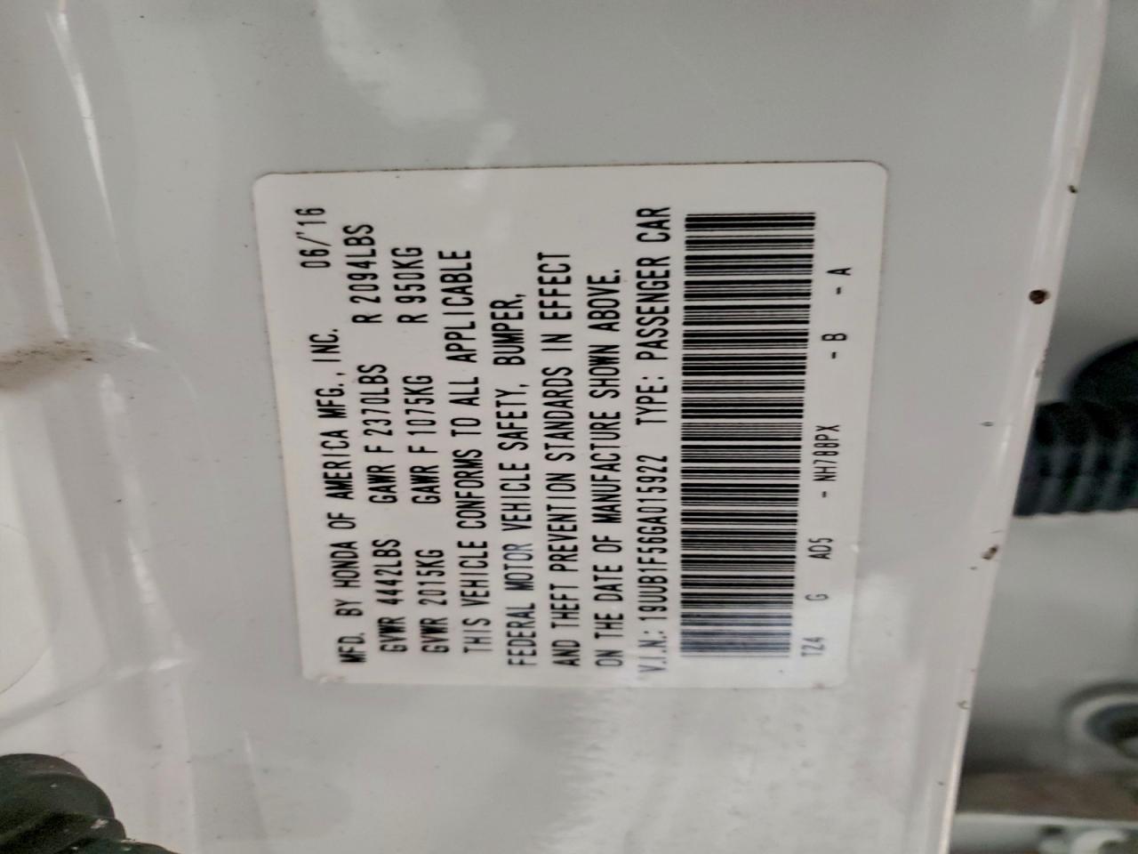 2016 Acura Tlx Tech VIN: 19UUB1F56GA015922 Lot: 95794945