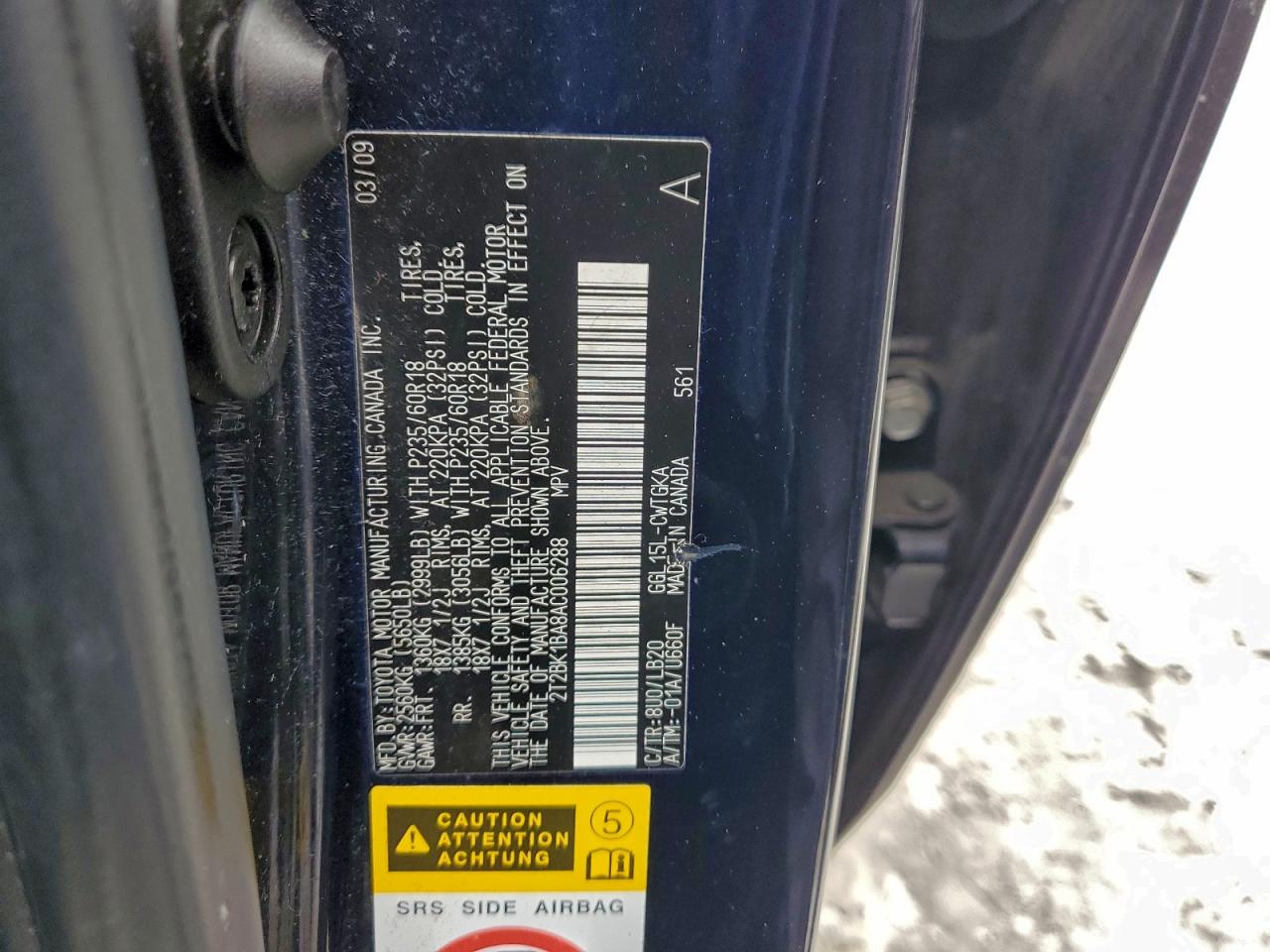 2010 Lexus Rx 350 VIN: 2T2BK1BA8AC006288 Lot: 95530215