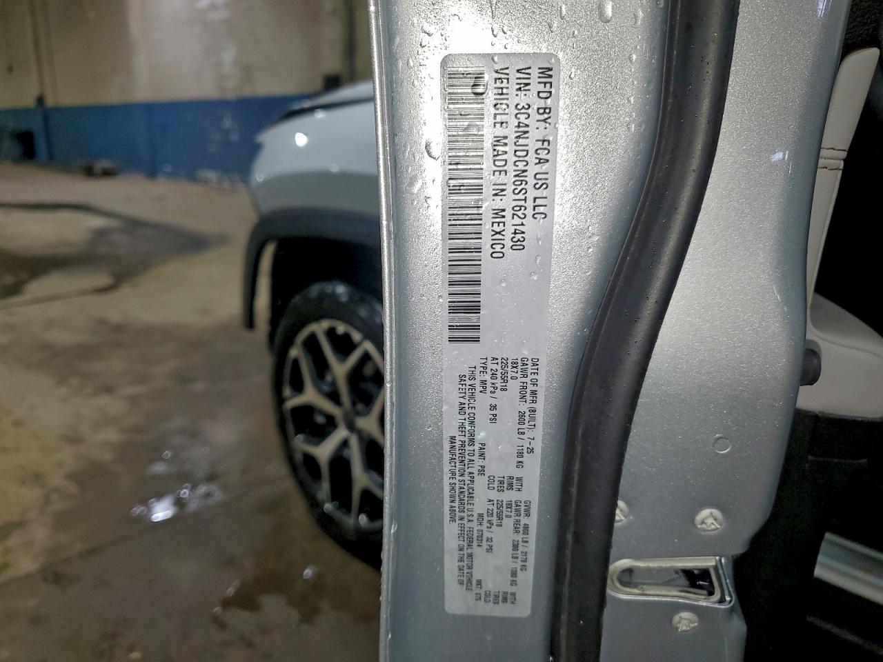 2025 Jeep Compass Limited VIN: 3C4NJDCN6ST621430 Lot: 95574905