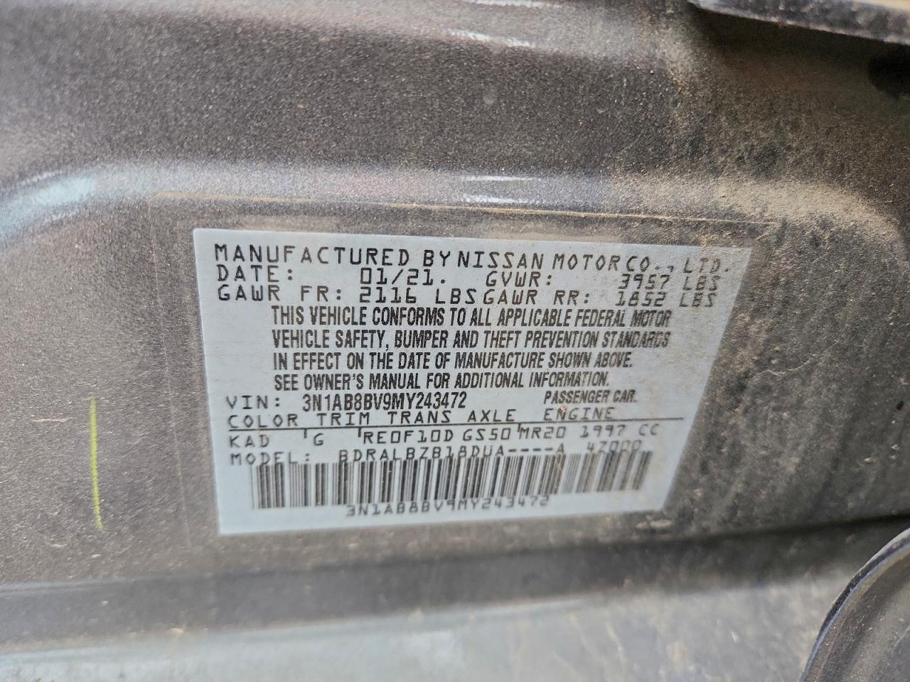 2021 Nissan Sentra S VIN: 3N1AB8BV9MY243472 Lot: 95983755