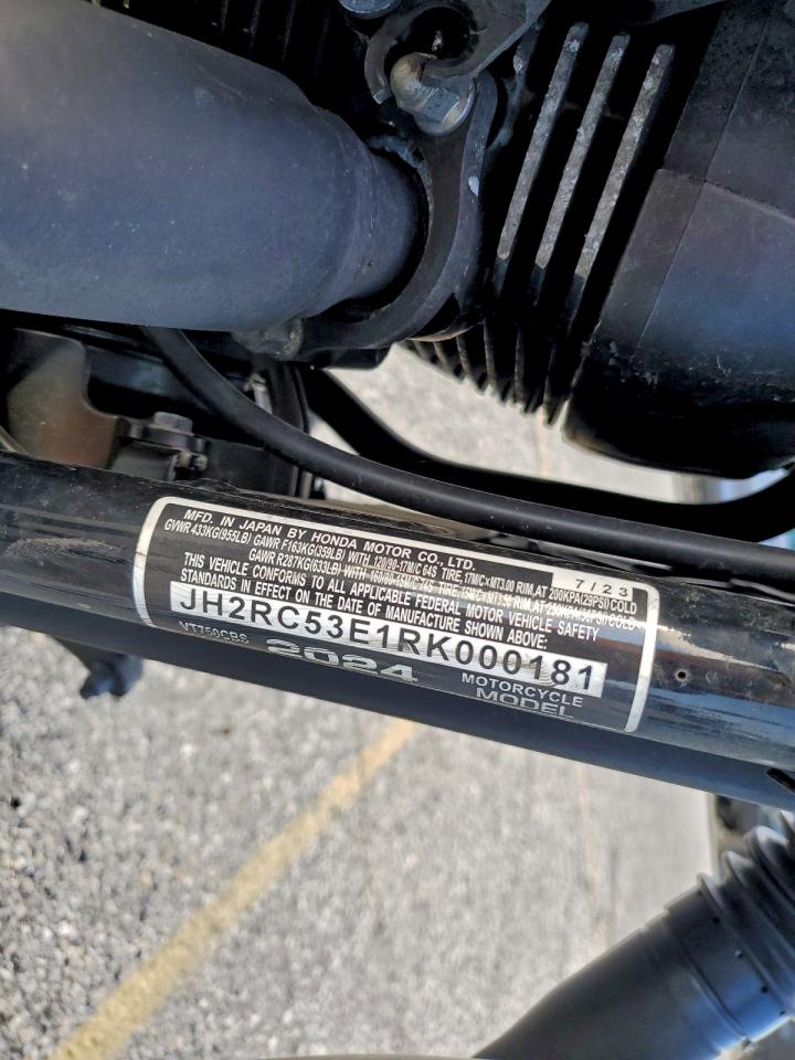 2024 Honda Vt750 C2B VIN: JH2RC53E1RK000181 Lot: 93504965