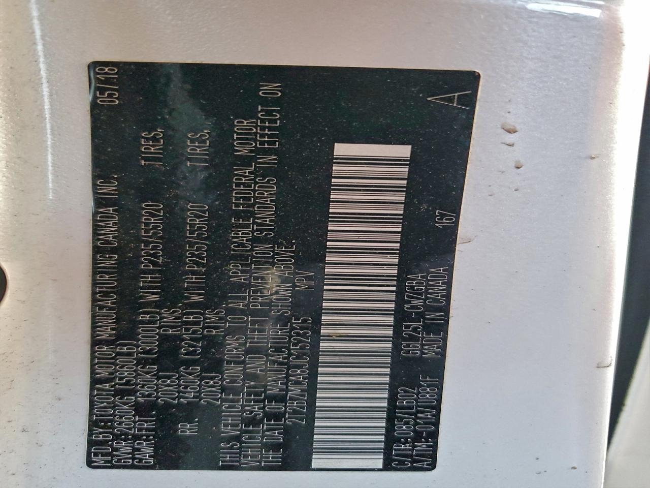 2018 Lexus Rx 350 Base VIN: 2T2BZMCA8JC152315 Lot: 93850515