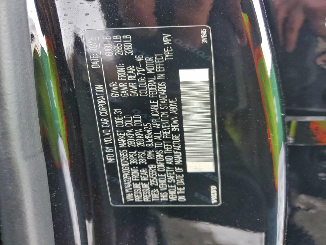 2016 Volvo Xc90 T6 VIN: YV4A22PK0G1075655 Lot: 95979195