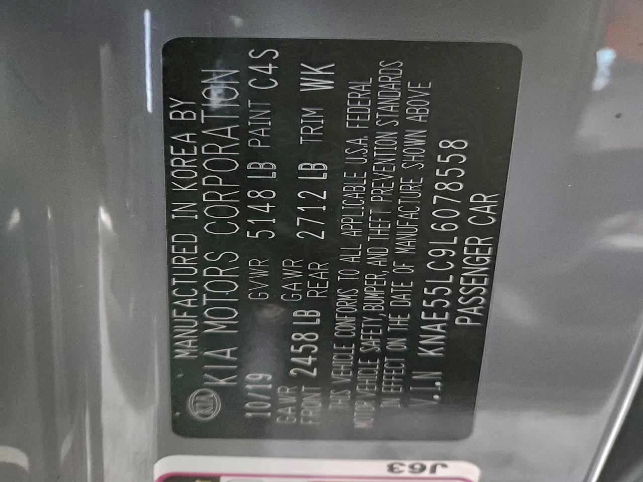 2020 Kia Stinger Gt2 VIN: KNAE55LC9L6078558 Lot: 94654745