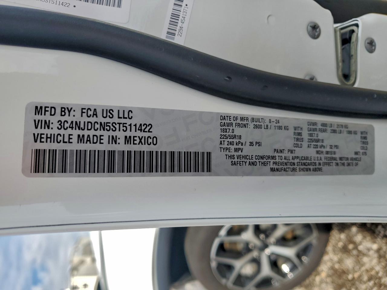 2025 Jeep Compass Limited VIN: 3C4NJDCN5ST511422 Lot: 96581795