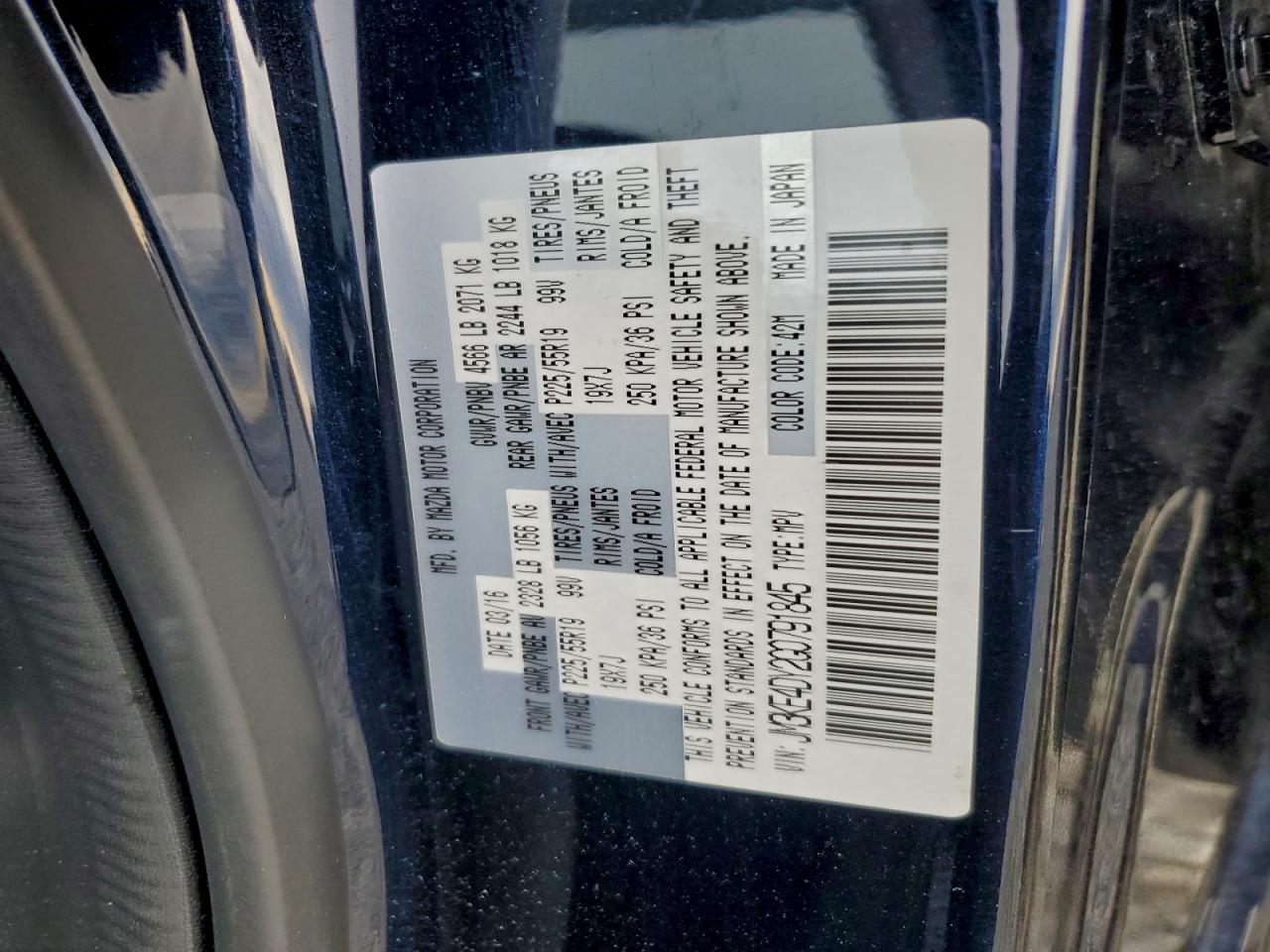 2016 Mazda Cx-5 Gt VIN: JM3KE4DY2G0791845 Lot: 94831885