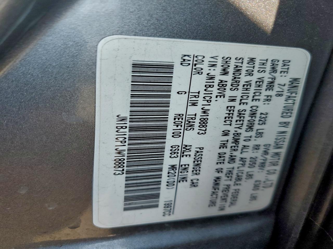 2018 Nissan Rogue Sport S VIN: JN1BJ1CP1JW188873 Lot: 94957275