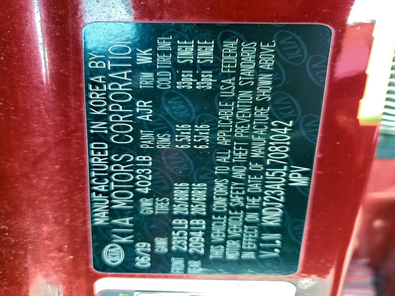 2020 Kia Soul Lx VIN: KNDJ23AU5L7081042 Lot: 95715065