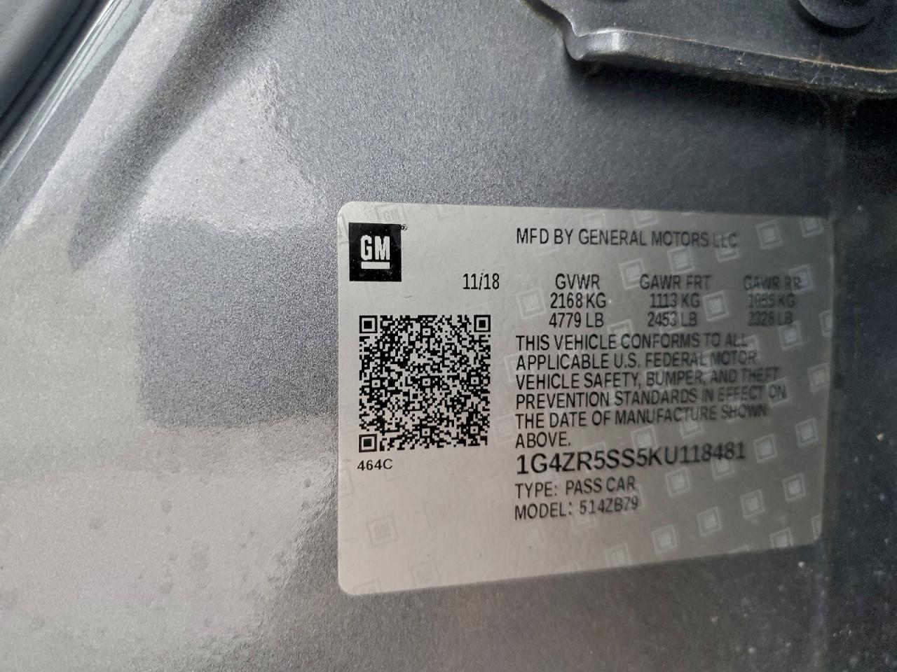 2019 Buick Lacrosse Essence VIN: 1G4ZR5SS5KU118481 Lot: 96528365