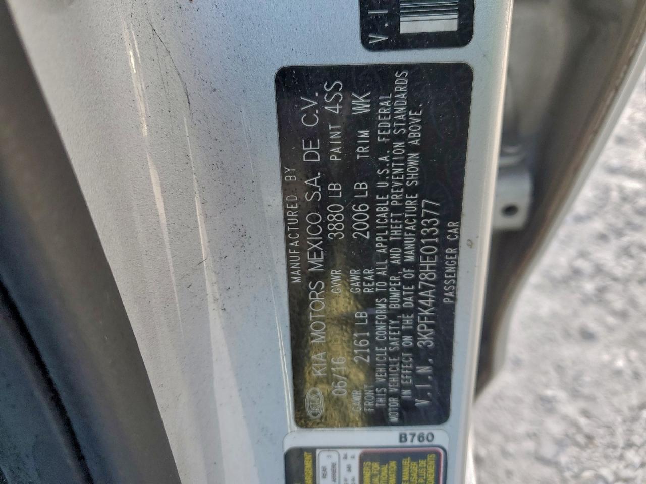 2017 Kia Forte Lx VIN: 3KPFK4A78HE013377 Lot: 97317965