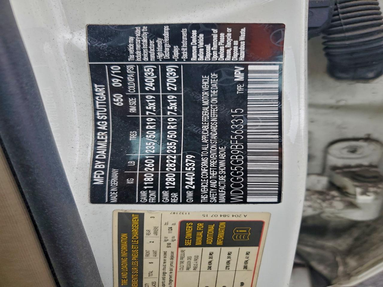 Фото: WDCGG5GB9BF563315