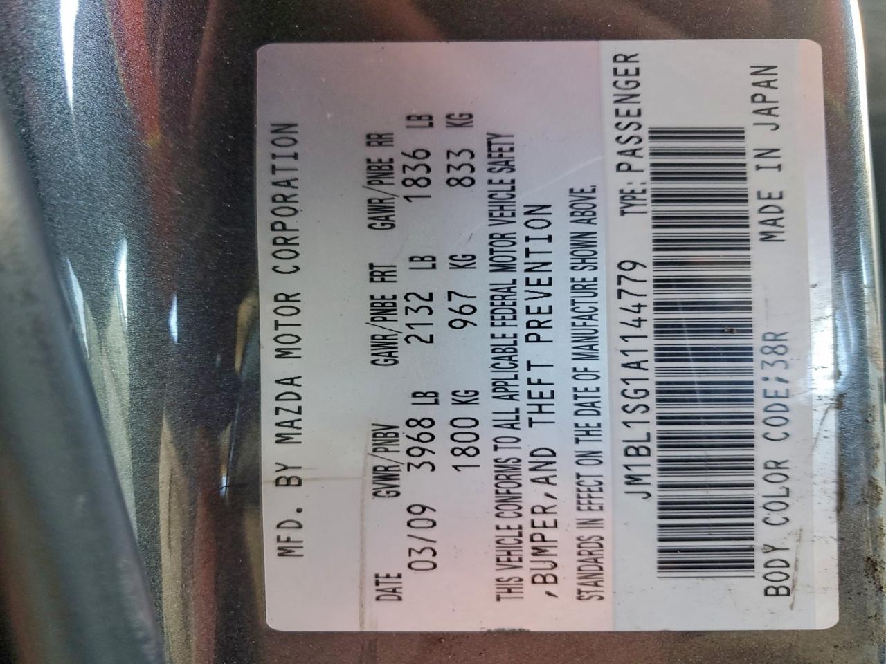 2010 Mazda 3 I VIN: JM1BL1SG1A1144779 Lot: 96015725