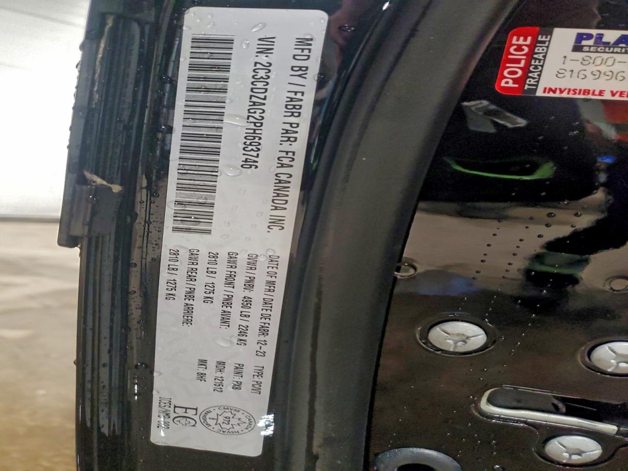 2023 Dodge Challenger Sxt VIN: 2C3CDZAG2PH693746 Lot: 95741545