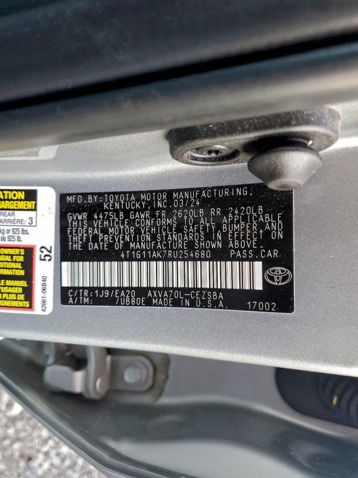 2024 Toyota Camry Se Night Shade VIN: 4T1G11AK7RU254680 Lot: 94767975