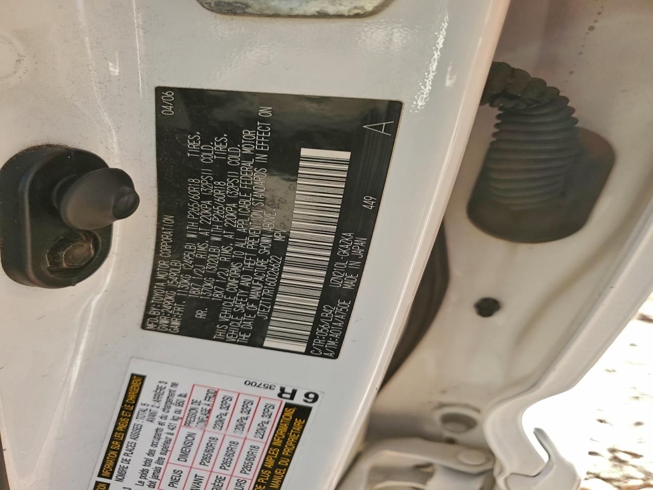 2006 Toyota 4Runner Limited VIN: JTEZT17R160026622 Lot: 95258725