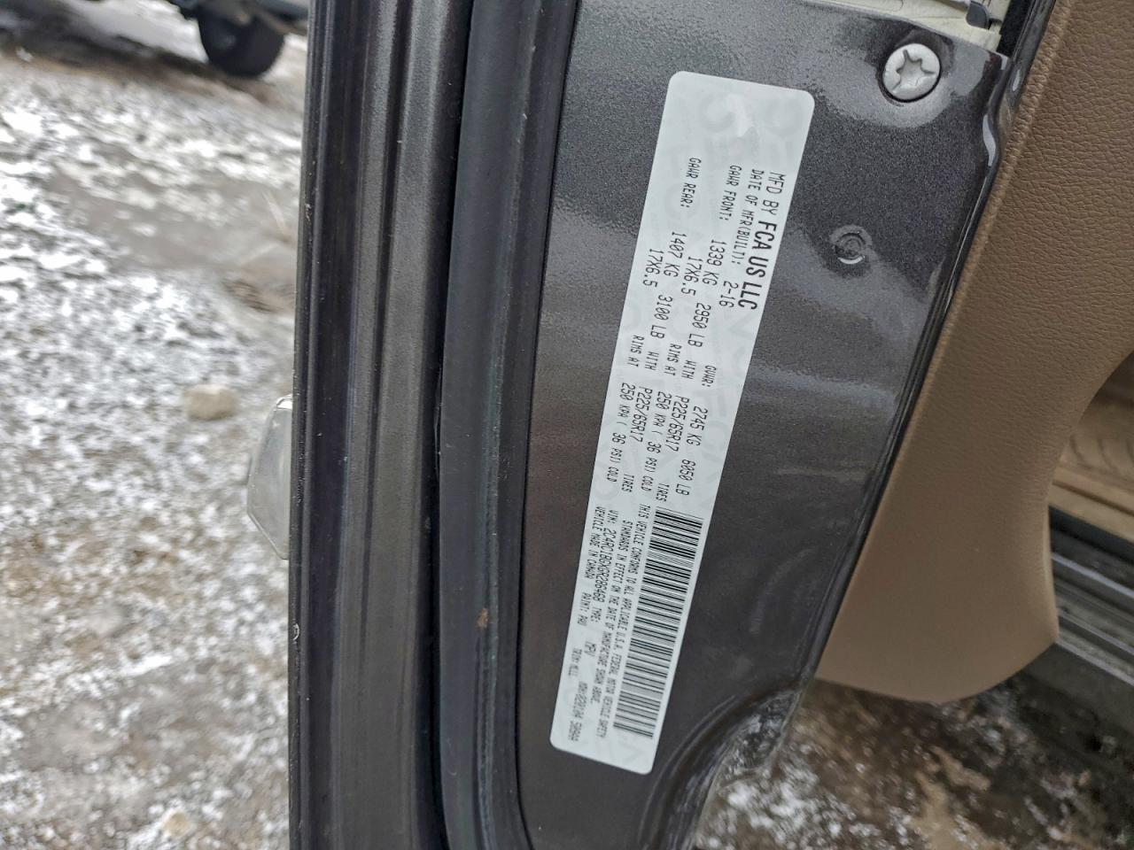 2016 Chrysler Town & Country Touring VIN: 2C4RC1BGXGR286468 Lot: 95966685