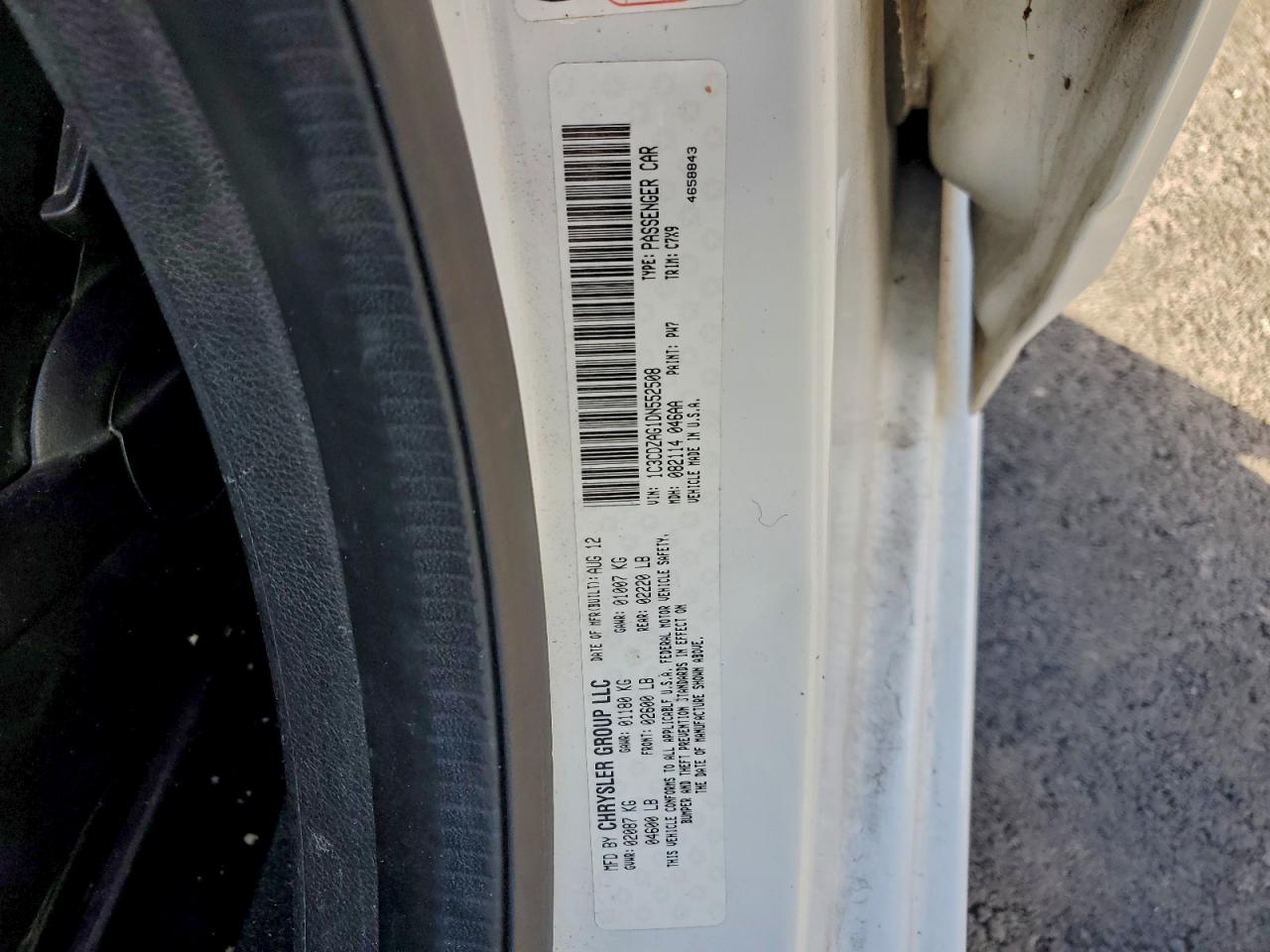 2013 Dodge Avenger Se VIN: 1C3CDZAG1DN552508 Lot: 95195865