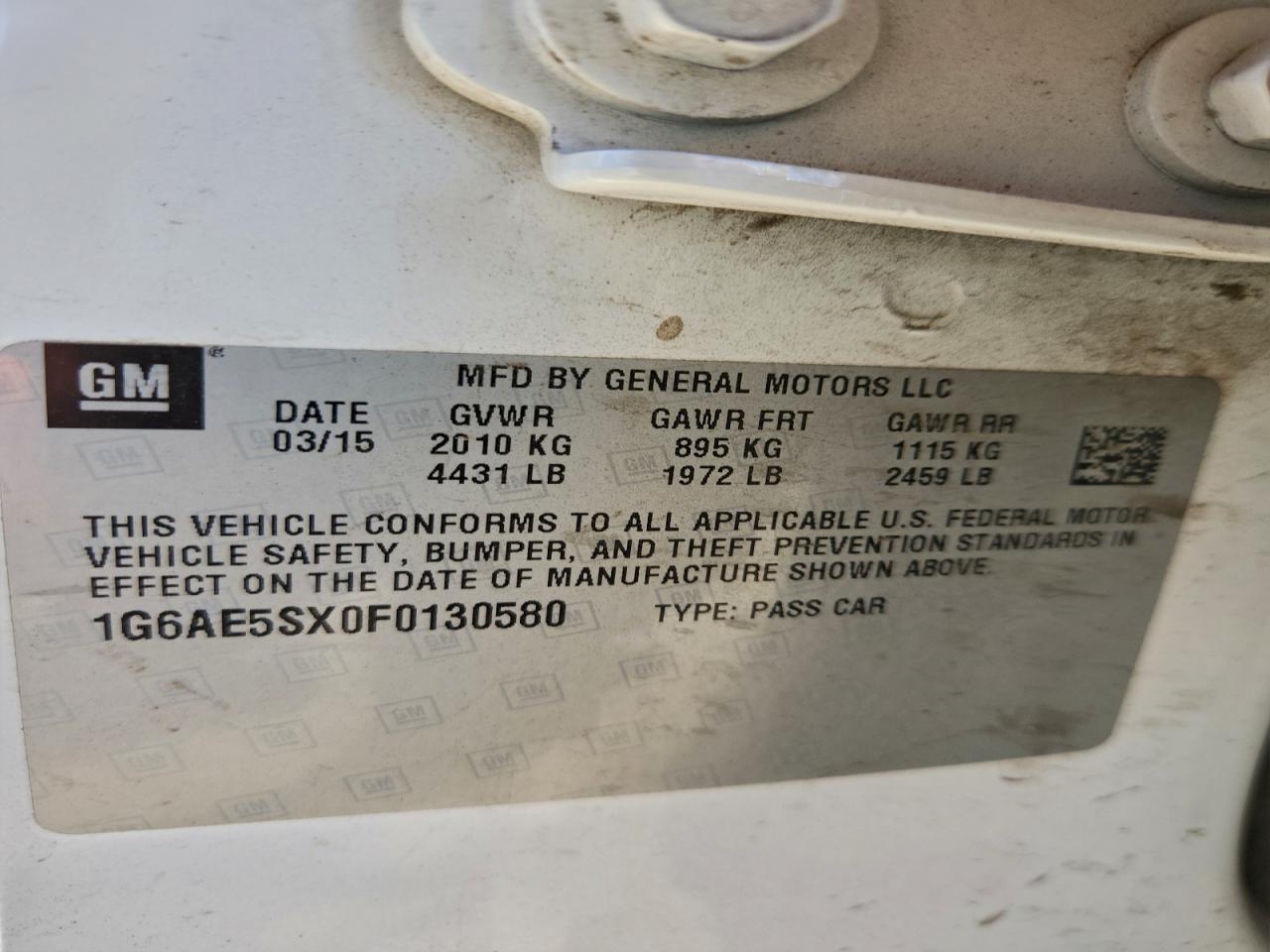 2015 Cadillac Ats Premium VIN: 1G6AE5SX0F0130580 Lot: 94709865