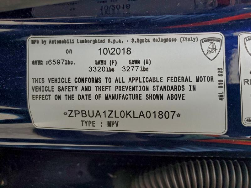 2019 LAMBORGHINI URUS   