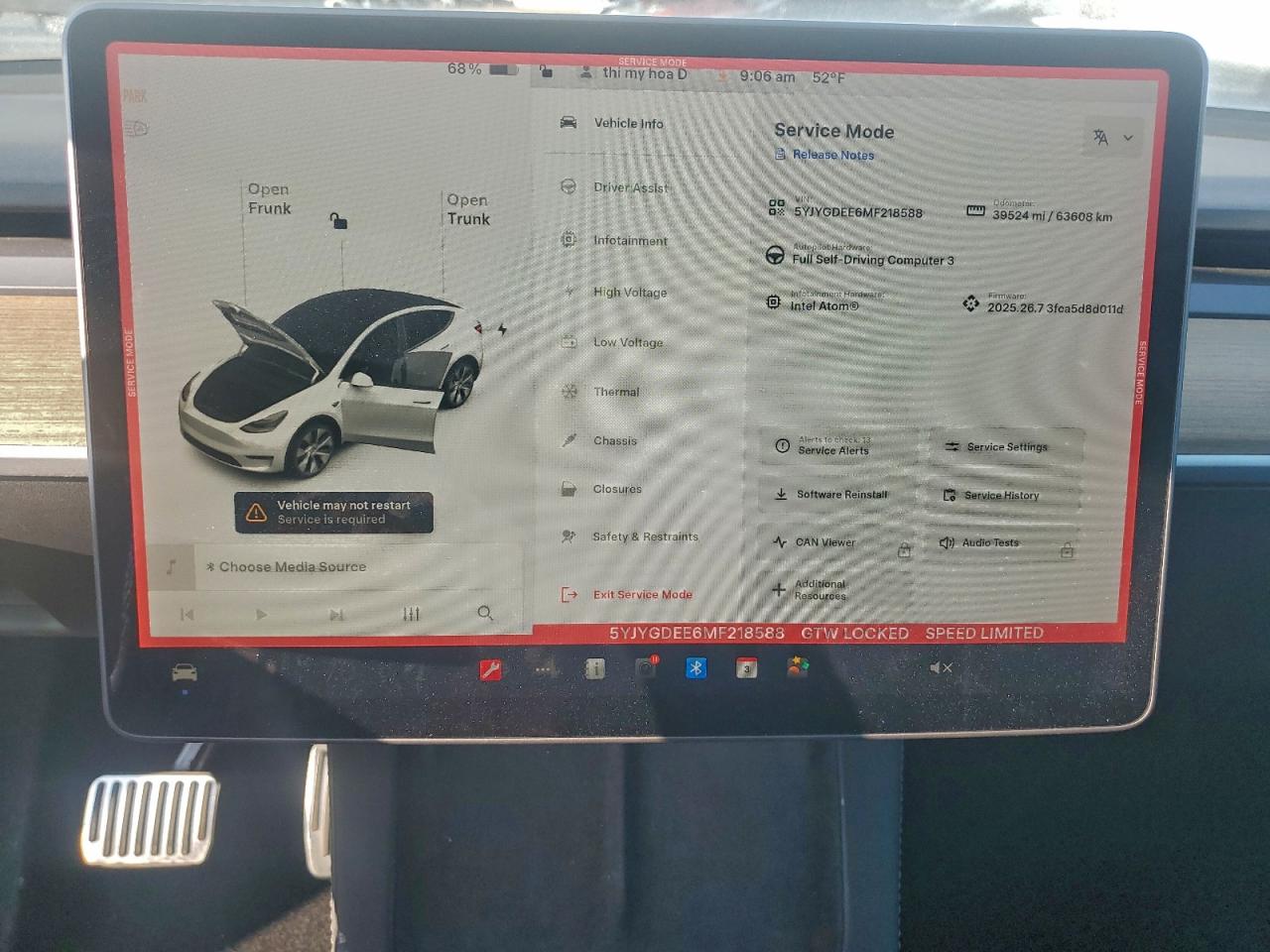 2021 Tesla Model Y VIN: 5YJYGDEE6MF218588 Lot: 94763425