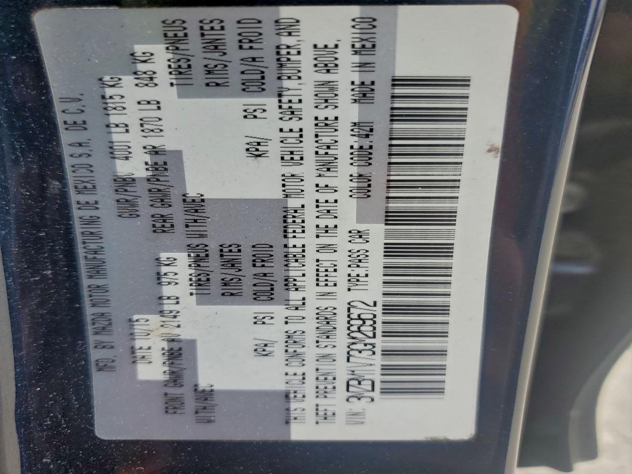 2016 Mazda 3 Touring VIN: 3MZBM1V73GM269672 Lot: 96373685