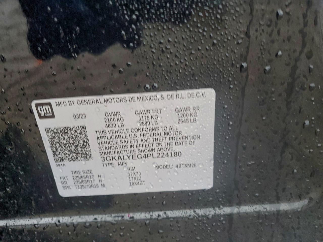 2023 GMC Terrain At4 VIN: 3GKALYEG4PL224180 Lot: 95995735