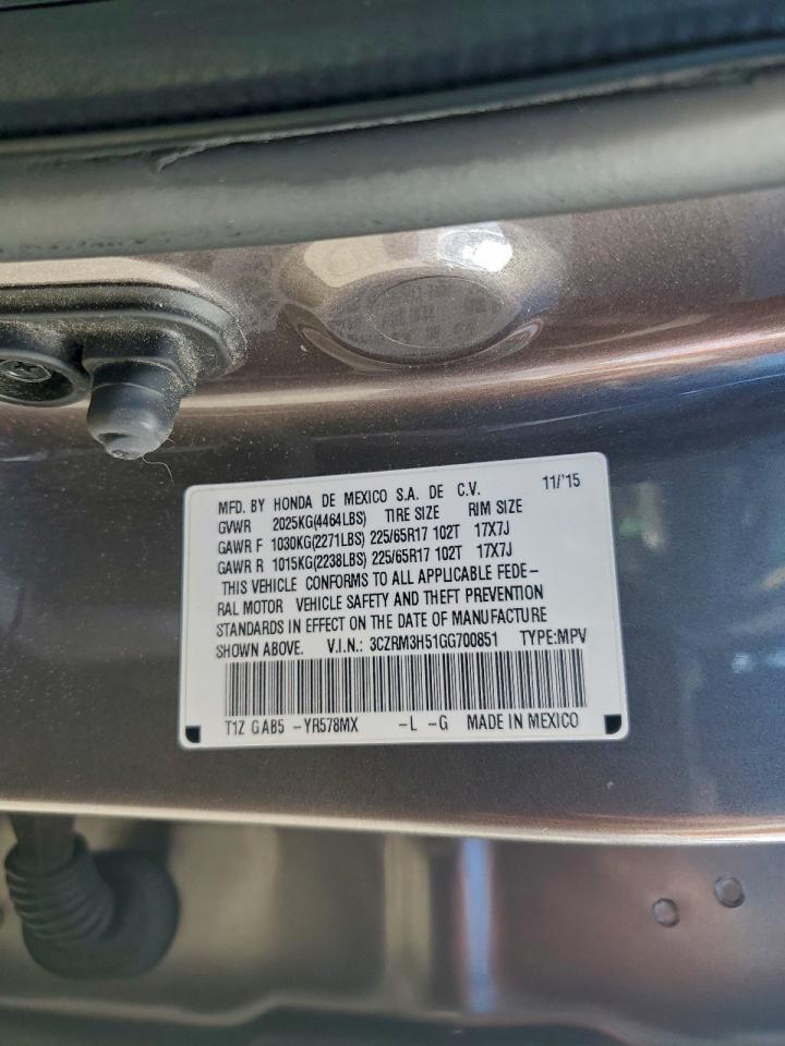 2016 Honda Cr-V Ex VIN: 3CZRM3H51GG700851 Lot: 95162595