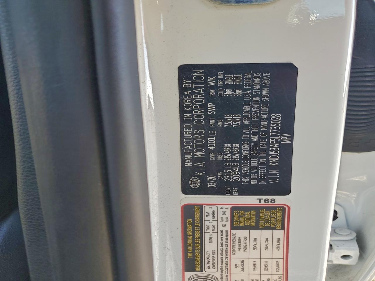 2020 Kia Soul Gt-Line Turbo VIN: KNDJ53AF5L7735028 Lot: 96271645