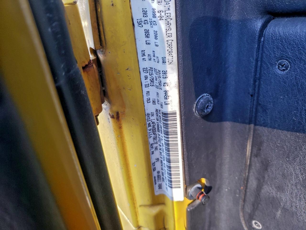 2004 Jeep Wrangler / Tj Sport VIN: 1J4FA49S64P790172 Lot: 96478775