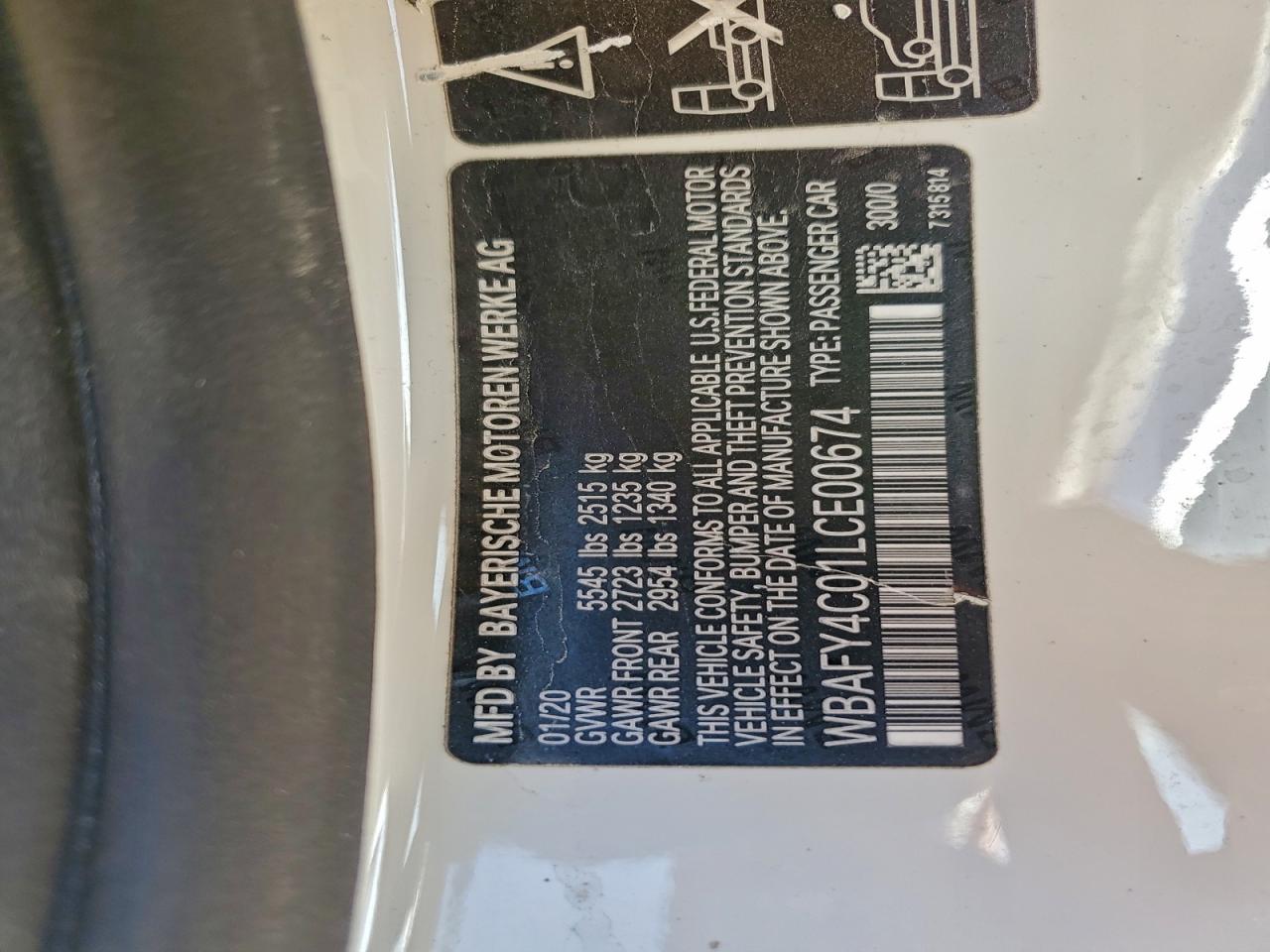 2020 BMW M850Xi VIN: WBAFY4C01LCE00674 Lot: 96921205