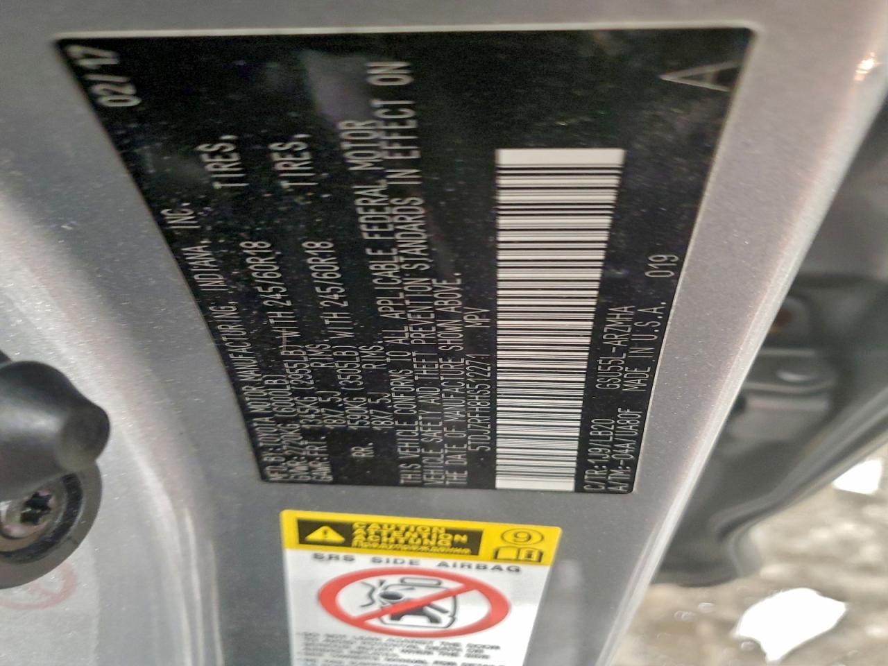 2017 Toyota Highlander Se VIN: 5TDJZRFH8HS512271 Lot: 95699835