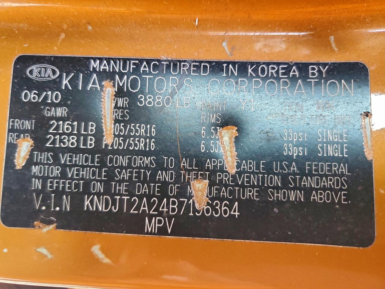 2011 Kia Soul + VIN: KNDJT2A24B7196364 Lot: 94984275