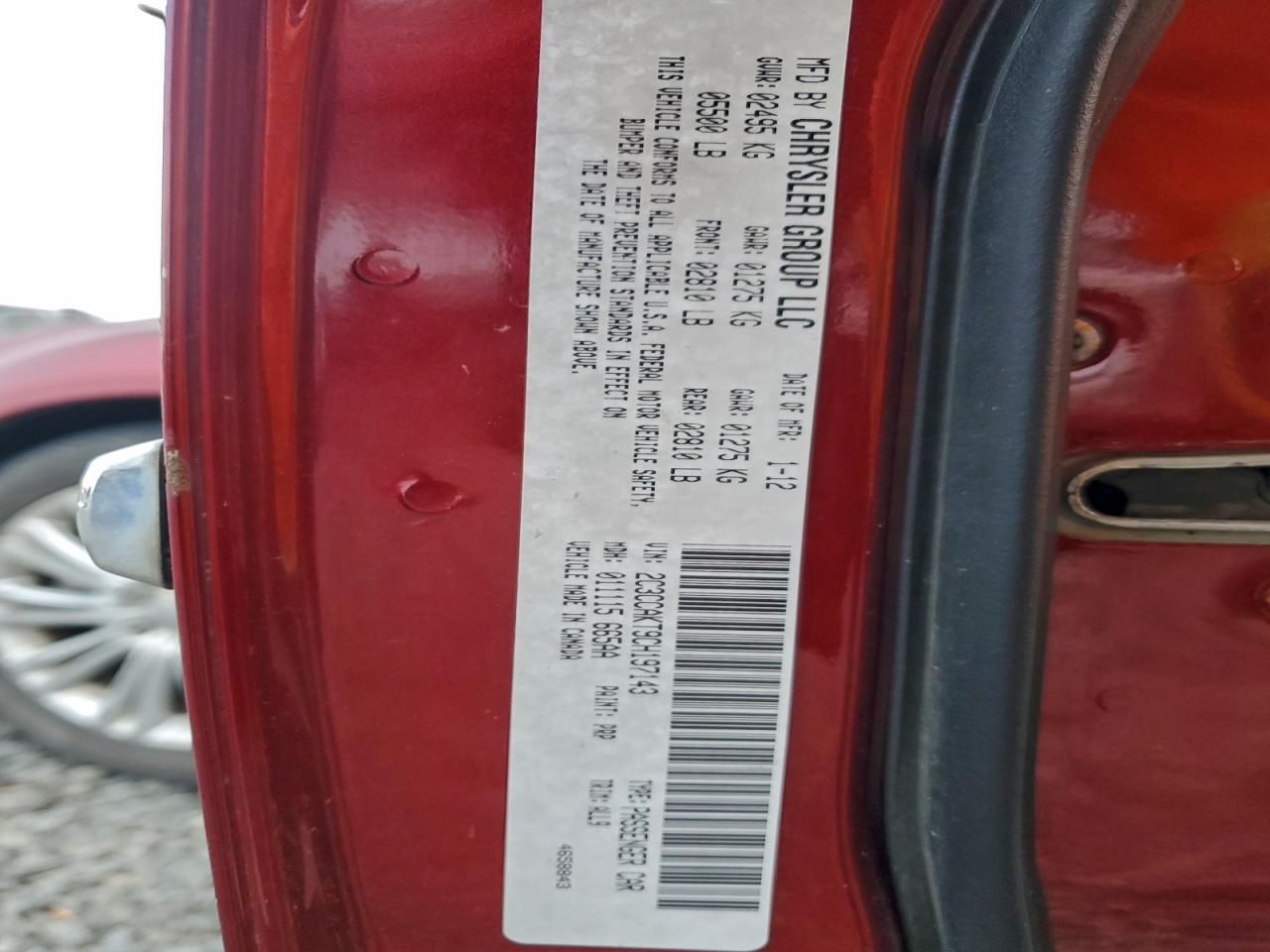 2012 Chrysler 300C VIN: 2C3CCAKT9CH197143 Lot: 93379275