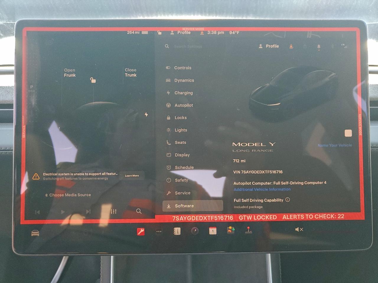 2026 Tesla Model Y VIN: 7SAYGDEDXTF516716 Lot: 94454375