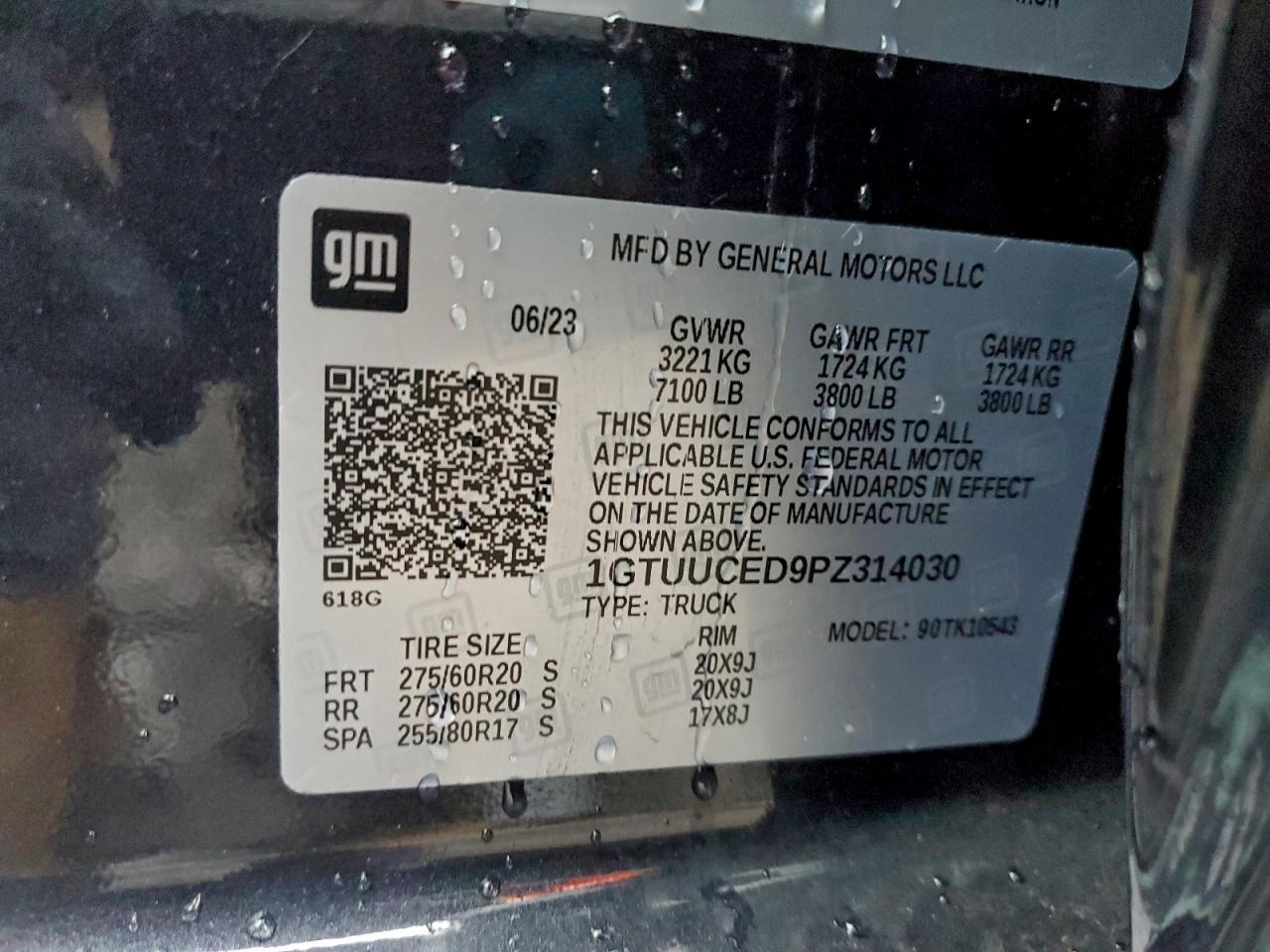 2023 GMC Sierra K1500 Elevation VIN: 1GTUUCED9PZ314030 Lot: 94242465