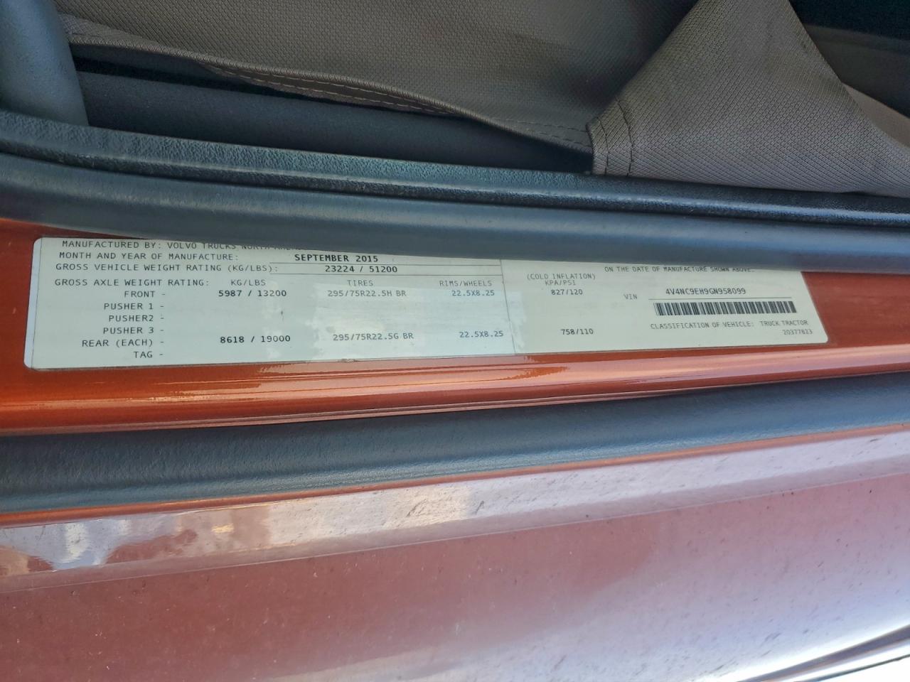 2016 Volvo Vnl Semi Truck VIN: 4V4NC9EH9GN958099 Lot: 95943415