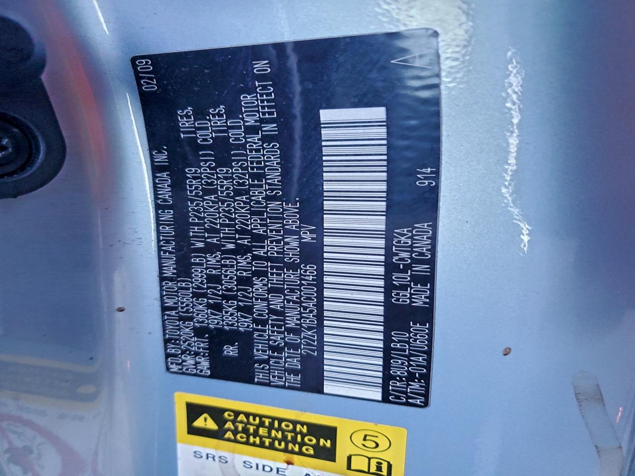 2010 Lexus Rx 350 VIN: 2T2ZK1BA5AC001466 Lot: 94656775