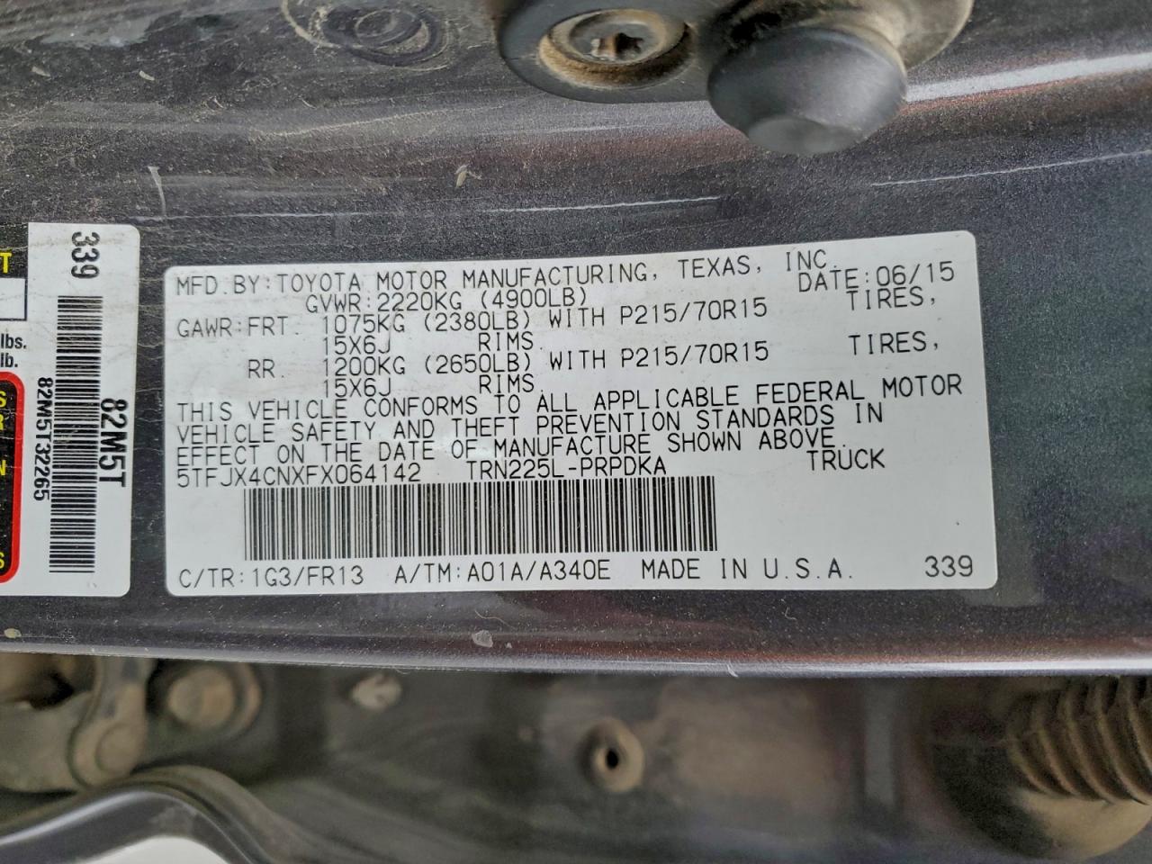 2015 Toyota Tacoma Double Cab VIN: 5TFJX4CNXFX064142 Lot: 94528945