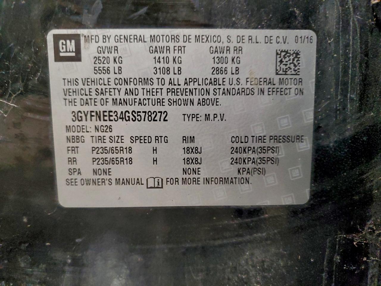 2016 Cadillac Srx Luxury Collection VIN: 3GYFNEE34GS578272 Lot: 95190875